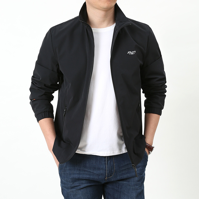 夹克男春秋季2021新款春装上衣立领休闲男装中青年春季薄款男外套