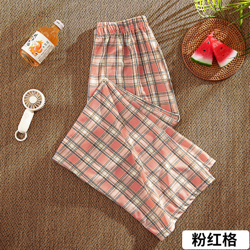 Popular Spring and Summer Thin Plaid Pants Women's 2023 New Korean Style Loose Slimming Wide-Leg Pants All-Matching Straight Casual Pants
