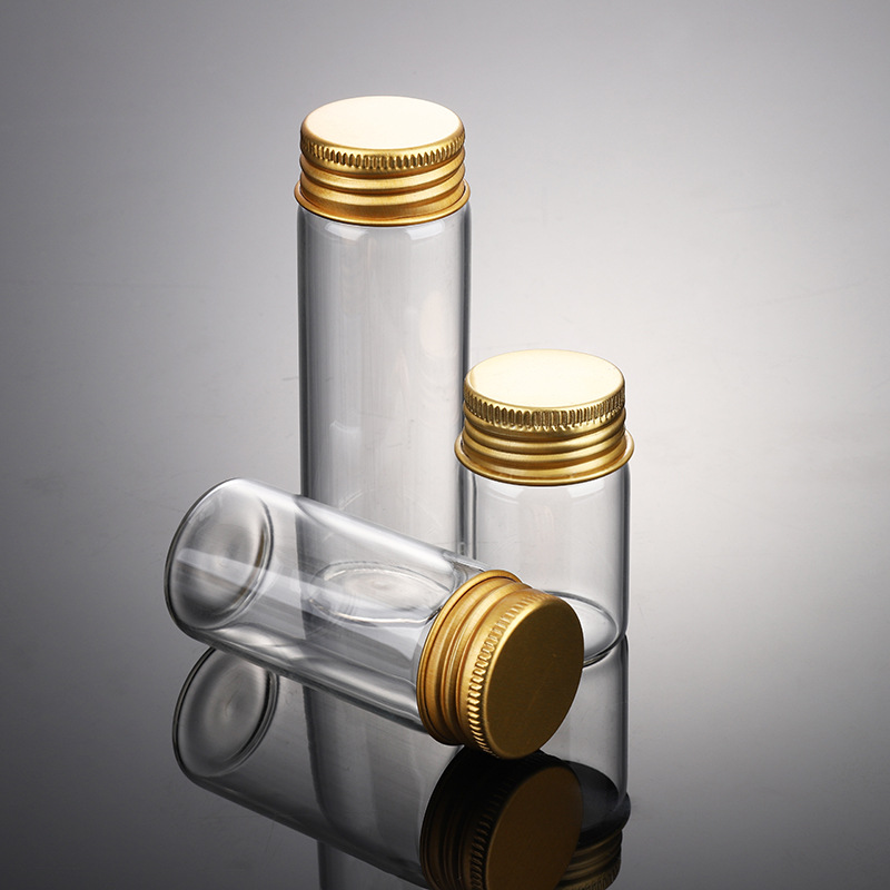 Factory Wholesale Cylindrical Control Screw Bottle Transparent Glass Portable Travel Cosmetic Essence Sub-Packaging Sample Bottle