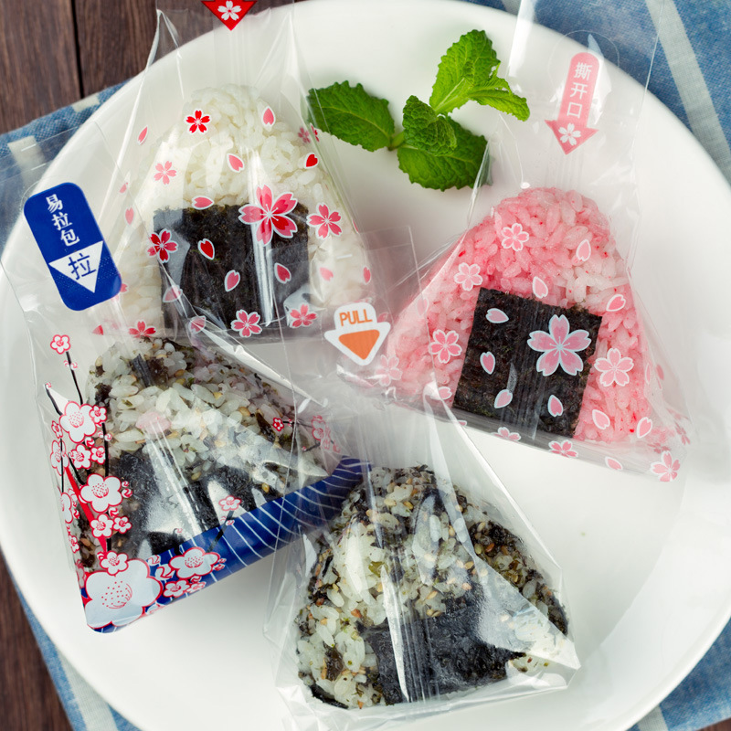 三角饭团包装袋饭团包装纸日式包饭模具寿司袋子可微波加热送贴纸