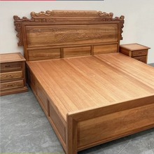中式实木床新中式雕花床1.5米1.8米复古实木大床家用中国风实木床