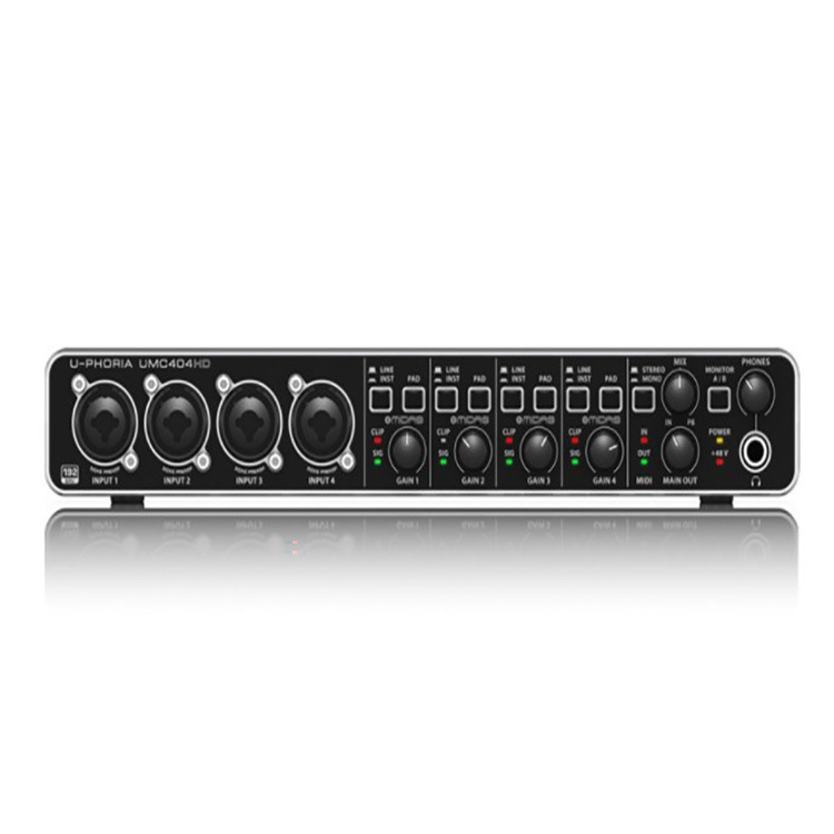 百灵达(behringer)umc404hd 外置声卡四进四出usb声卡 录音声卡