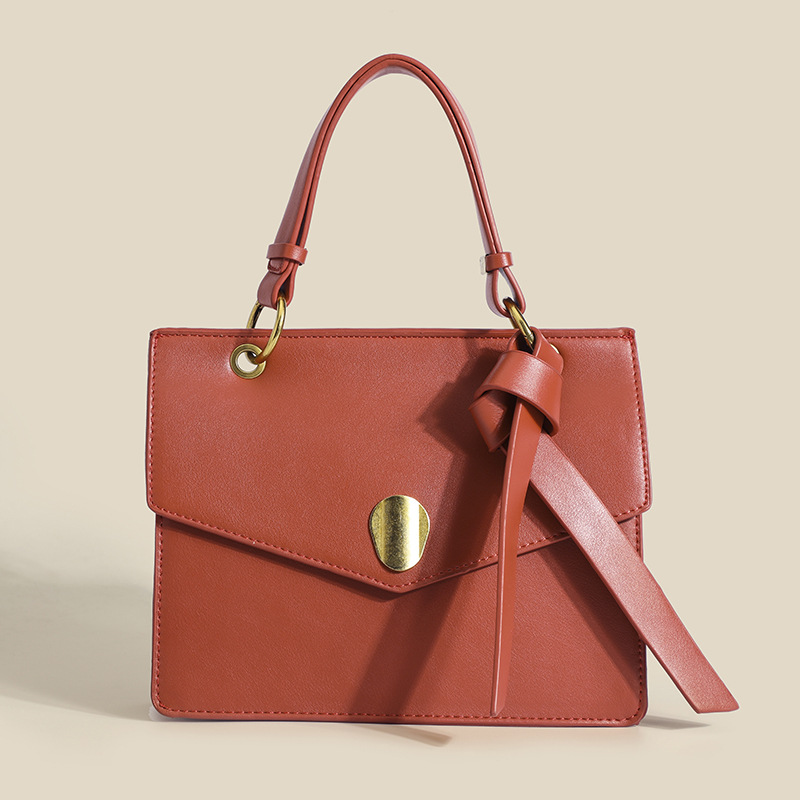 Special-Interest Design New Women's Bag Simple Small Solid Color Square Bag Versatile Texture Portable Briefcase Shoulder Messenger Bag Fashion