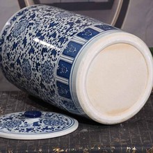 景德镇青花瓷陶瓷米缸米桶水缸装面粉茶叶家用密封带盖防潮大米罐