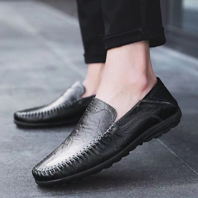 2023 Spring Men's Casual Leather Shoes New Fashion Men's Leather Shoes Slip-on Gommino Wholesale Fashionable Men's Shoes