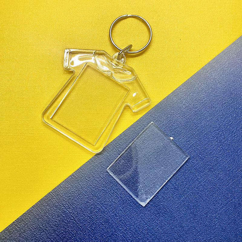 空白钥匙扣空壳钥匙扣透明亚克力钥匙扣 照片相框钥匙扣可印广告