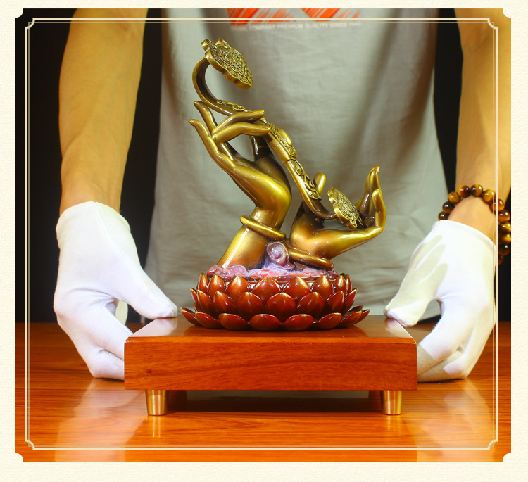 手托纯铜如意摆件招财吉祥物客厅玄关事事如意乔迁新居开业礼品大