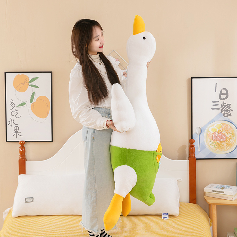 New Big White Geese Doll Big Goose Plush Toy Lazy Goose Doll Sleeping Pillow for Girl Cross-Border Factory Direct Supply