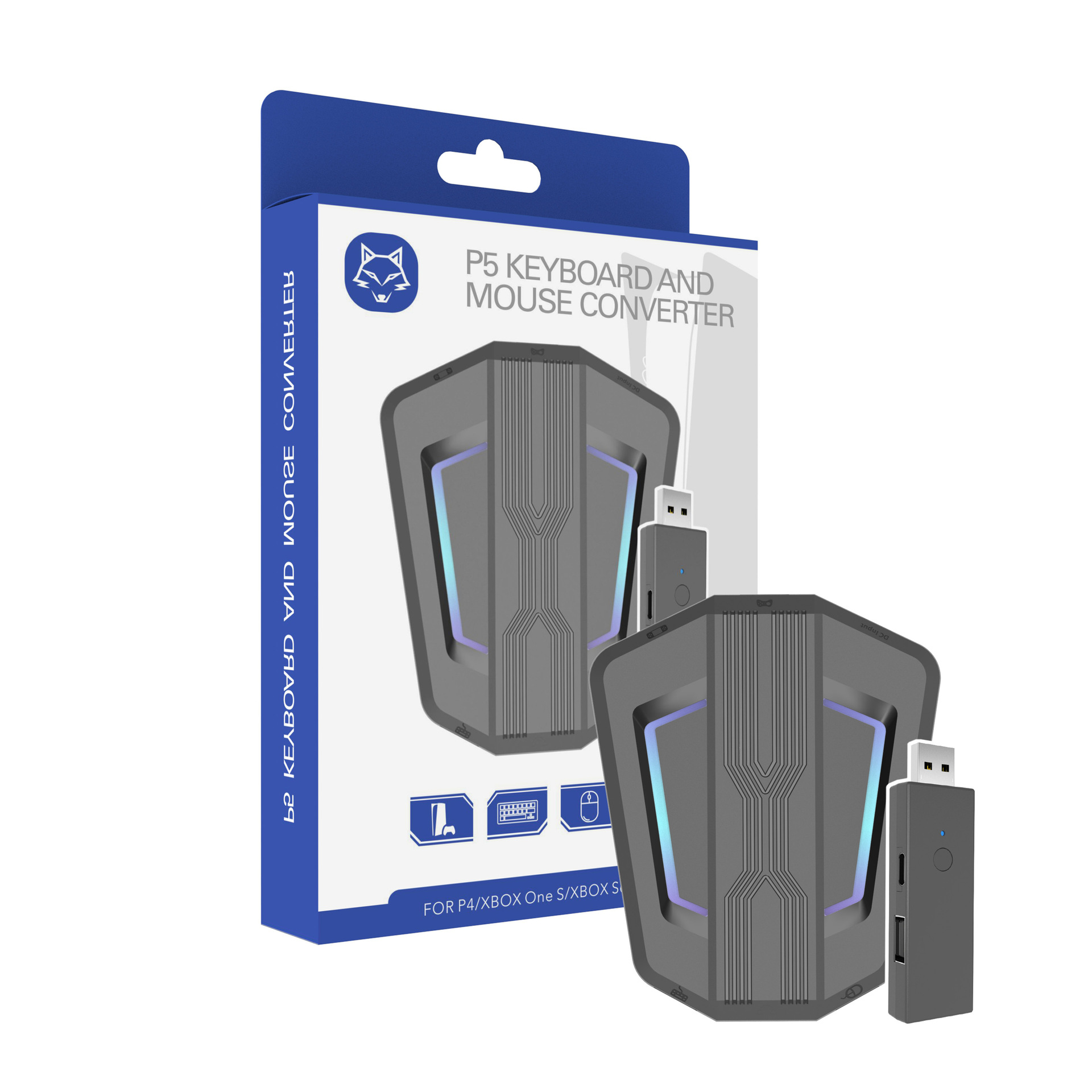 ps5游戏手柄键盘鼠标转换器直玩 ps5主机键鼠转换器 ps5手柄键鼠