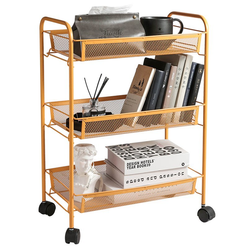 Trolley Rack Snack Storage Storage Rack Multi-Tier Movable Floor Bedroom Table Dormitory Fantastic Kitchen