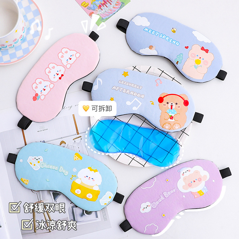 Cute Cartoon Shading Eye Mask Ice Pack Gel Eye Protection Ice Compress Eye Protection Patch Nap Sun Shade Eye Mask Wholesale