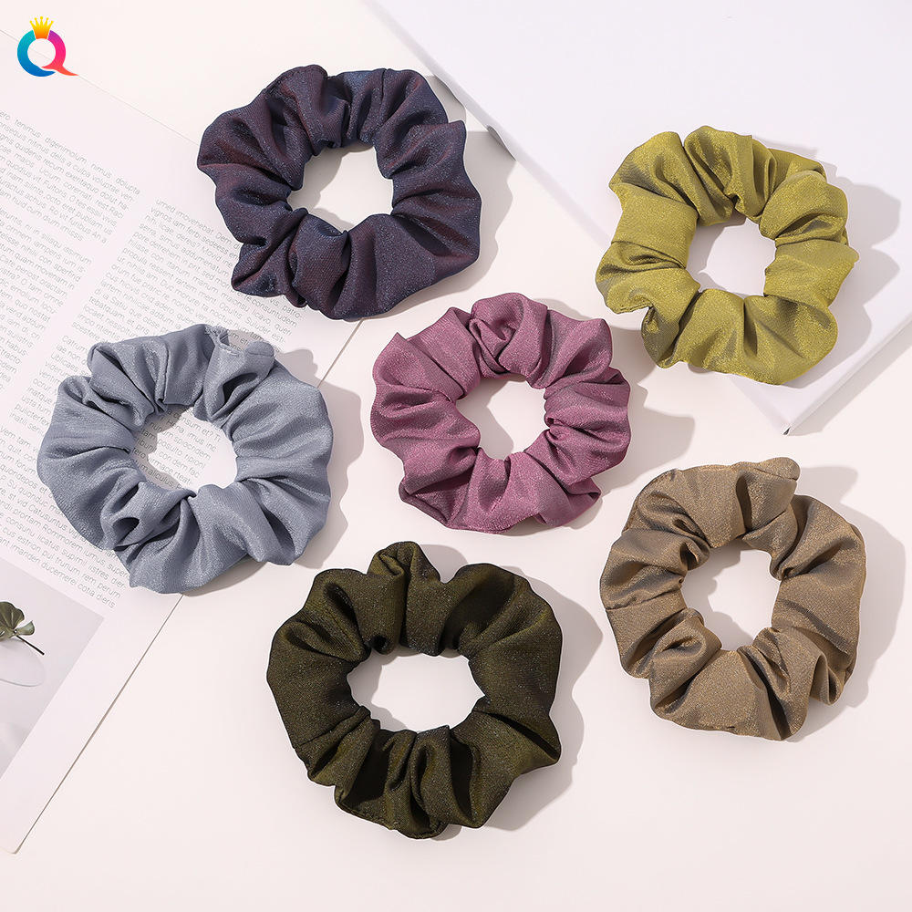 奇阅韩版新款大肠发圈闪光布艺大肠圈扎发头圈简约纯色发绳发饰女