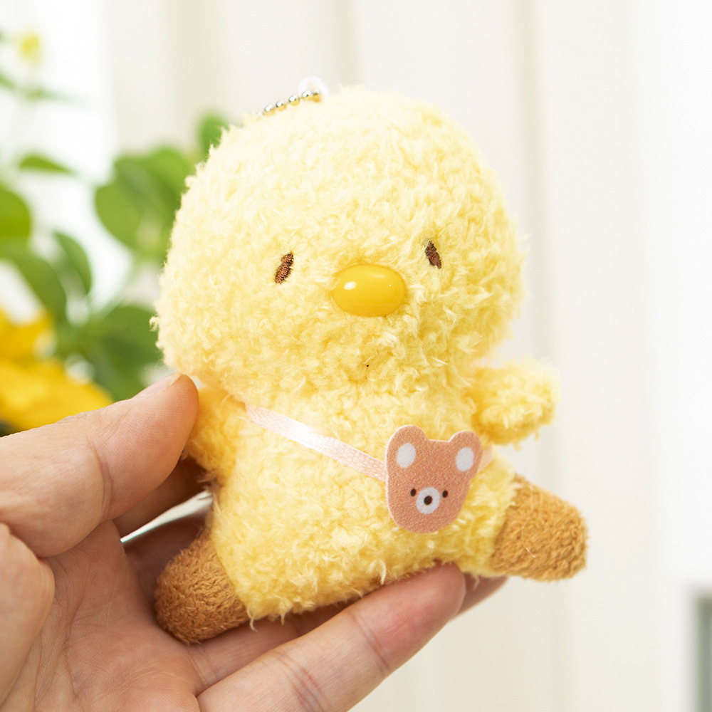 Yellow Chicken Pendant Doll Kindergarten Animal Little Penguin Rabbit Plush Doll Cute Schoolbag Pendant Key Ring