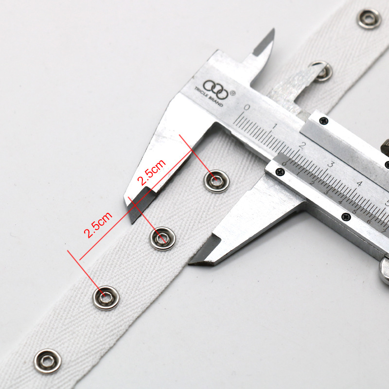 金属按扣带 手工打扣棉人字带 暗扣带 啪粘扣带 合金 服装辅料