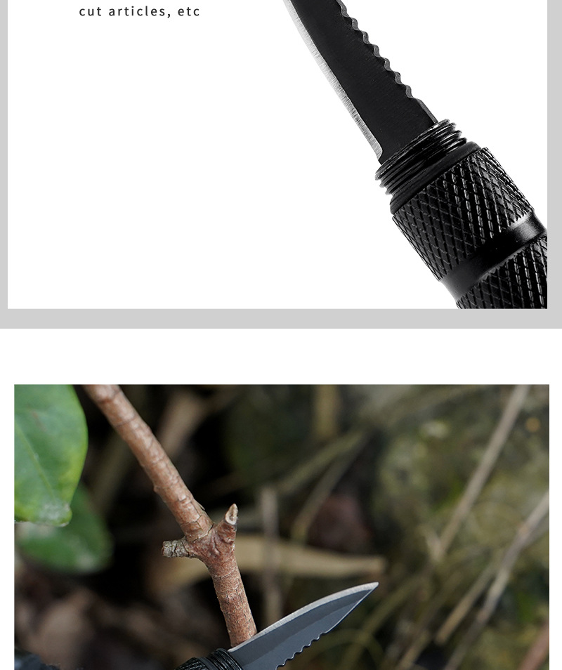 新款铝合金多功能战术笔破窗锥edc户外求生带闪烁led亚马逊amazon