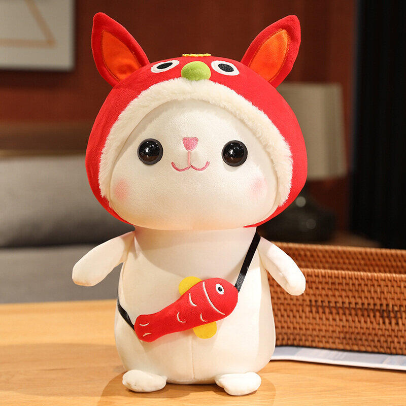 活动吉祥兔毛毛绒兔娃玩具礼品醒狮吉祥物兔年毛绒玩具公司批发公-阿