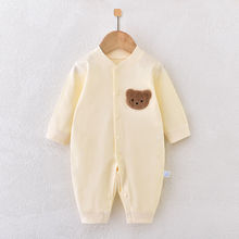 新生儿连体衣单层长袖春秋哈衣婴儿衣服爬服外穿可爱宝宝睡衣
