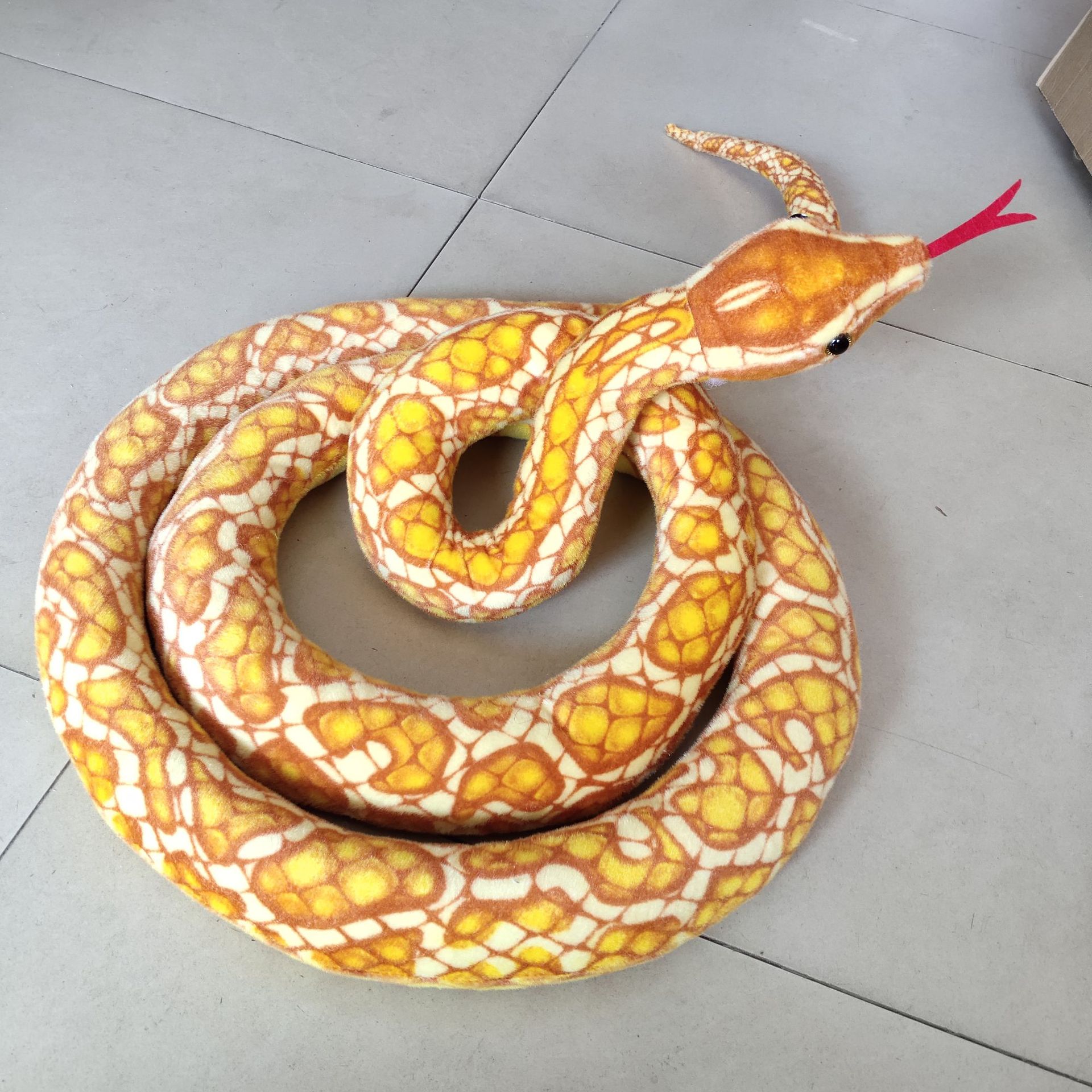 黄色仿真大蟒蛇公仔毛绒玩具黄金蟒玩偶布娃娃整蛊生日礼物男女