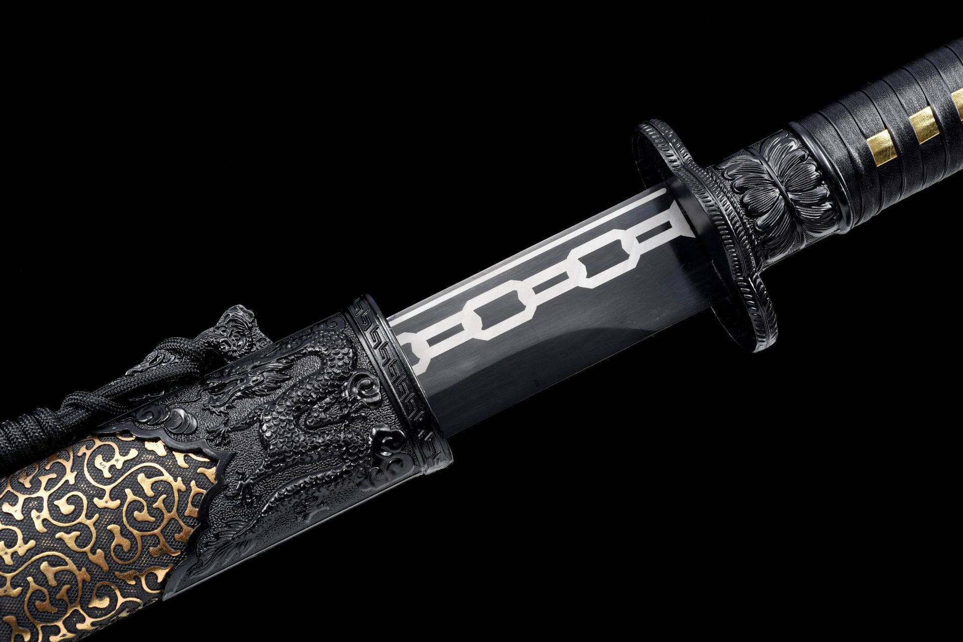 龙泉华影刀剑高锰钢一体剑宝剑防身唐横刀黑今古刀冷兵器未开刃