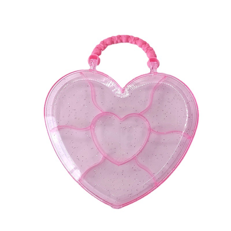 Children's Diy Handmade Toy Box Butterfly Peach Heart Transparent Acrylic Storage Accessories Jewelry Box Portable Box 0772