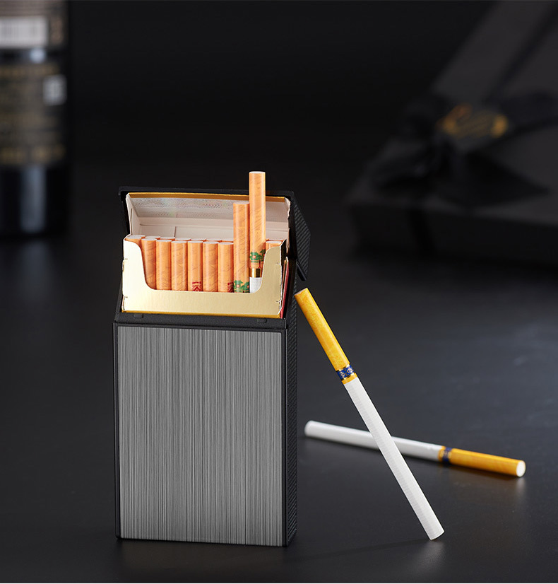 hb208细烟20装烟盒usb充电烟盒一体式打火机烟具批发