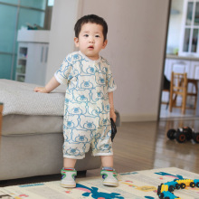 婴儿连体衣服纯棉空调服薄款新生儿哈衣全棉夏季初生宝宝睡衣夏天