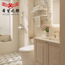 法式洗手间瓷砖燕子花砖300x800复古奶油微水泥浴室墙砖厕所地砖