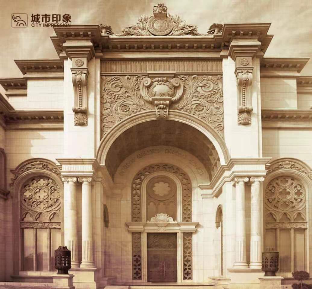 欧式雕花装饰门套砂岩雕塑别墅酒店外墙墙体浮雕壁画景观石头壁画