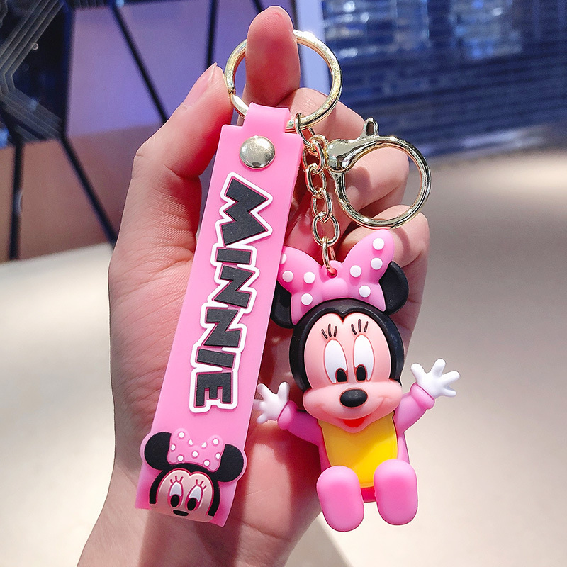 Sitting Mickey Minnie Cartoon Doll Key Chain Online Couple Car Key Chain Pendant Female Exquisite Small Ornaments