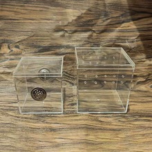 带孔透明宠物饲养盒正方形亚克力塑料爬虫蜘蛛乌龟角蛙造景饲养箱