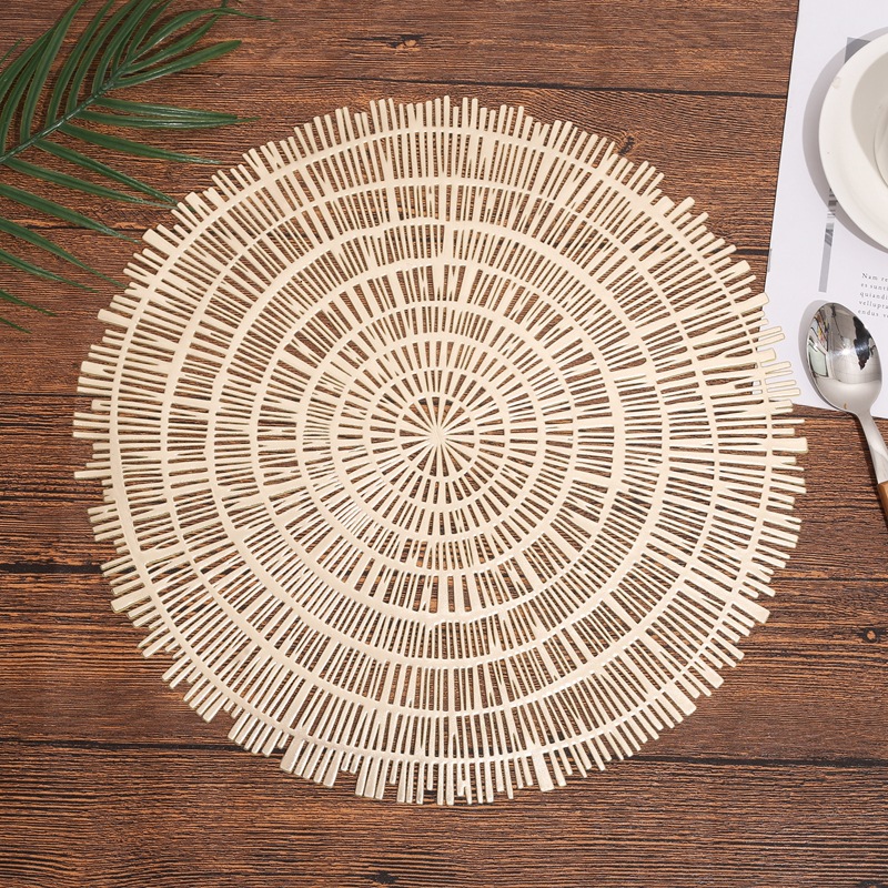 Nordic Style Placemat Hollow Pvc Bronzing Western-Style Placemat Heat Insulation Non-Slip Restaurant Hotel Table Mat Cross-Border Supply