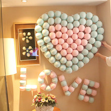 七夕情人节装饰商场橱窗求婚派对婚房布置马卡龙气球爱心造型网格