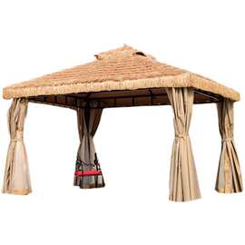 茅草凉亭户外庭院室外花园亭子凉棚别墅民宿四角帐篷小木屋遮阳棚