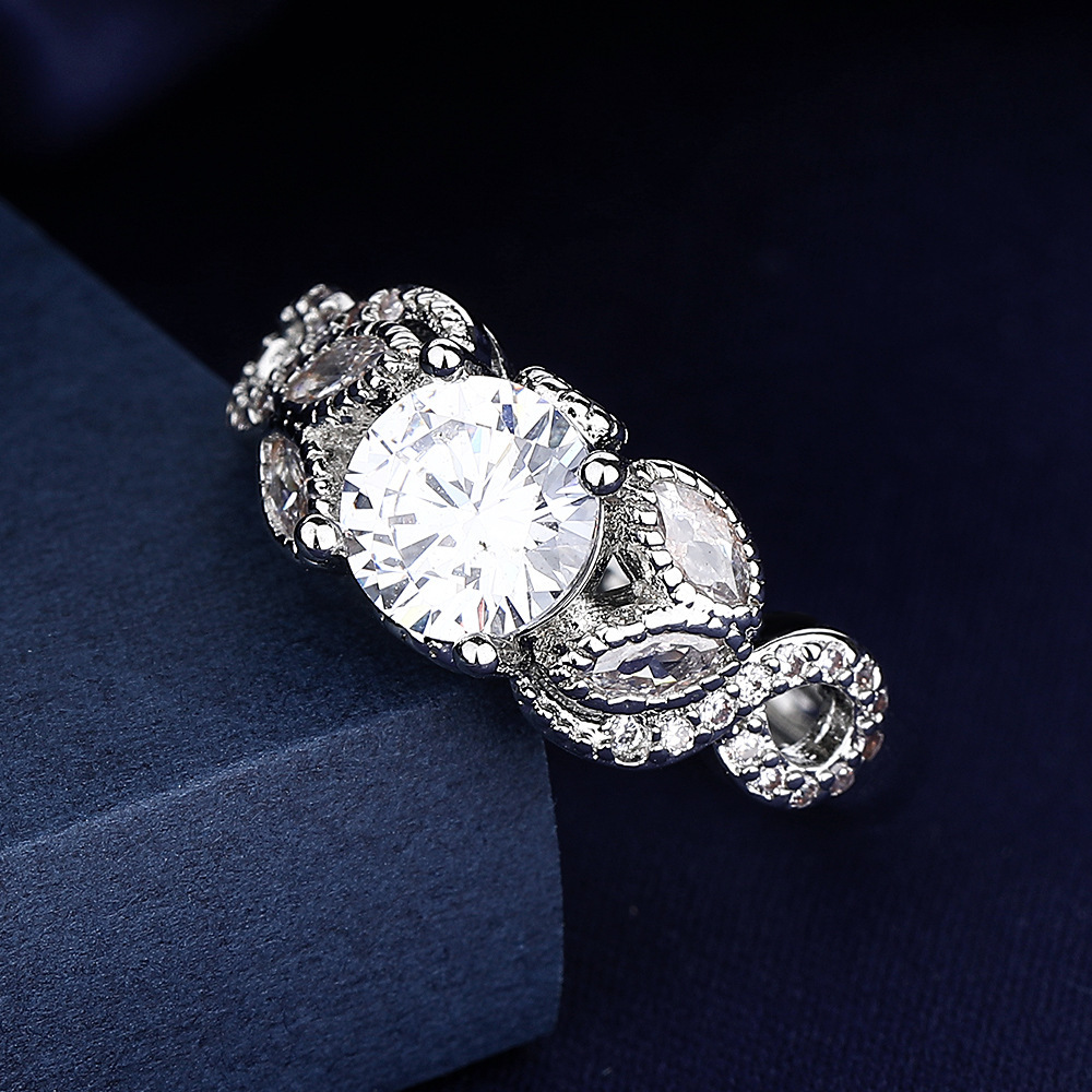 韩版新款速卖通热卖莫桑钻一克拉豪镶满钻活口设计气质女钻戒指环