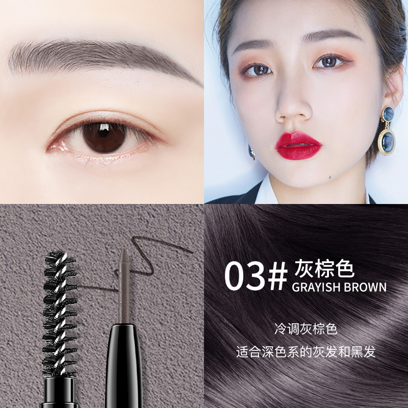 Novo Carved Shaping Ultra-Fine Eyebrow Pencil Ultra-Fine Pen Point Waterproof Sweat-Proof Not Smudge Female Beginner Double-Headed Eyebrow Pencil