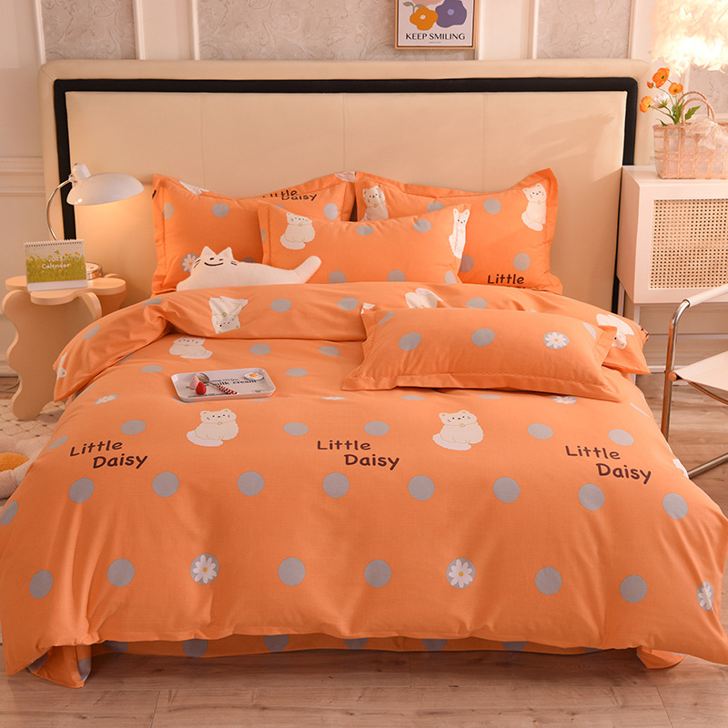 纯棉磨毛四件套定制来图加工春秋季三件套被套跨境供应源头工厂