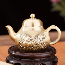 黄铜麒麟小茶壶地摊小铜器摆件办公室茶道茶具把把壶金属工艺品