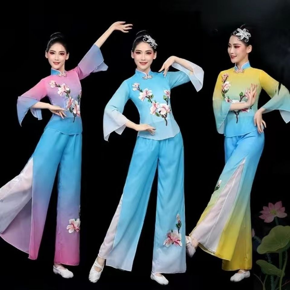 秧歌服女年新款古典舞演出服伞舞扇子舞胶州舞蹈服夏季新-阿里巴巴