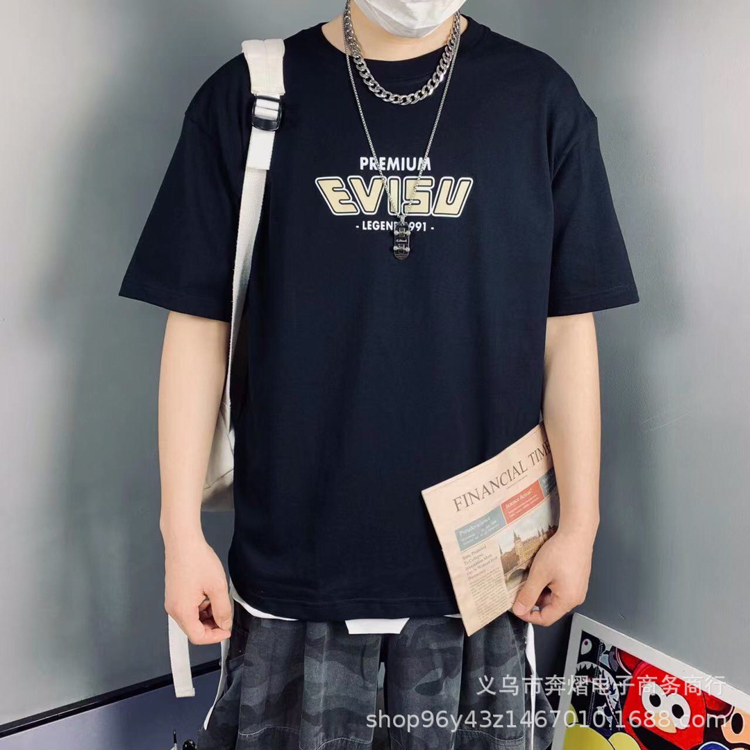 24ss春夏新款ev福神佳男士短袖 字母印花男女情侣休闲百搭舒适t恤