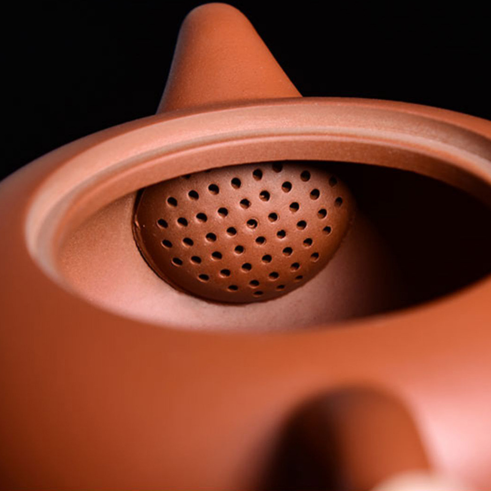 紫砂茶壶原矿泥料大红袍单壶石瓢壶德化陶瓷茶具带过滤嘴壶