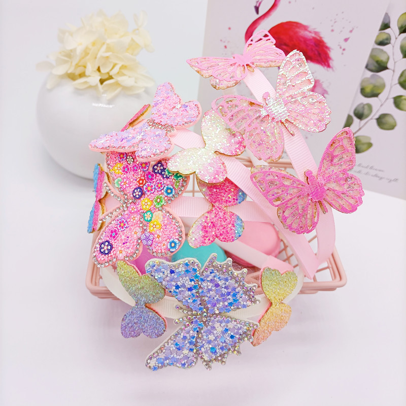 Cartoon Butterfly Headband Exquisite Onion Powder Headband Festival Party Dress up Children's Hair Accessories