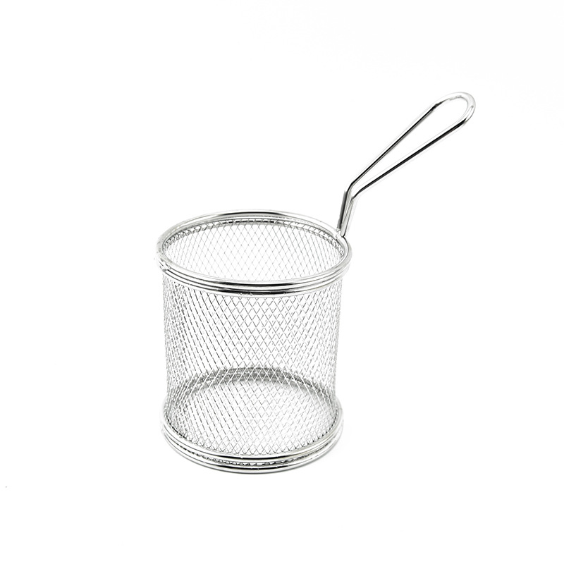 Stainless Steel Frying Basket Chips Basket Drain Oil Filtering Mesh Oil Grid Restaurant Snack Basket Chicken Wings Food Basket Decorative Chicken Basket