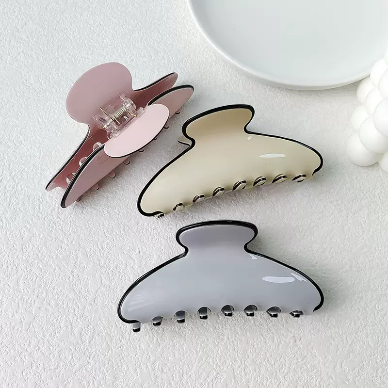 名创优品同款韩版亚克力抓夹鲨鱼发夹清新少女几何形状发夹时尚款