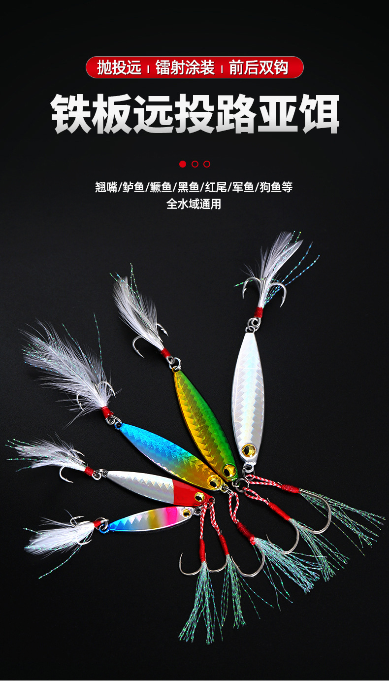 远投铁板路亚饵路亚假饵套装翘嘴淡水通杀万能饵鲈鱼鲅鱼亮片鱼饵