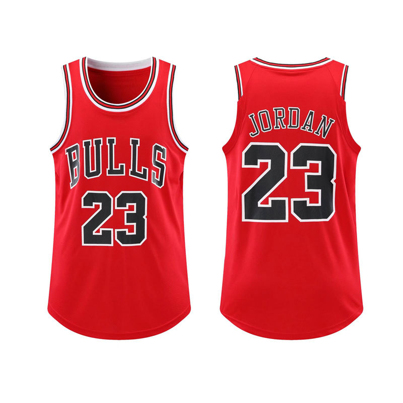 公牛球衣乔丹23号经典红白篮球服套装男无袖运动背心儿童女通用夏
