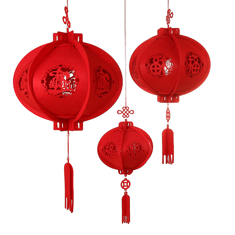 2021年大红灯笼挂饰 福字年味宫灯 春节喜庆大门挂件厂家现货