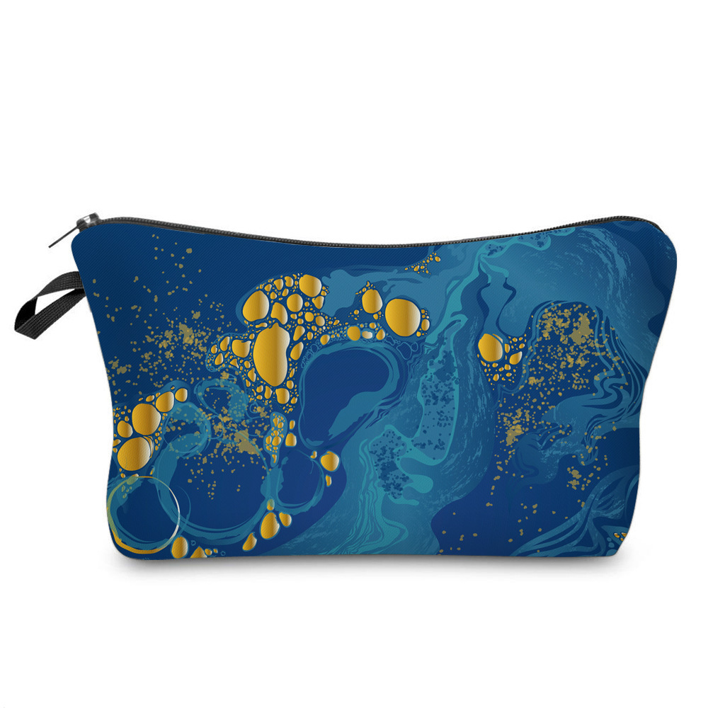 New Cross-Border Hot Selling Marbling Cosmetic Bag Amazon Multi-Function Pillow Bag Magic Color Storage Wash Bag