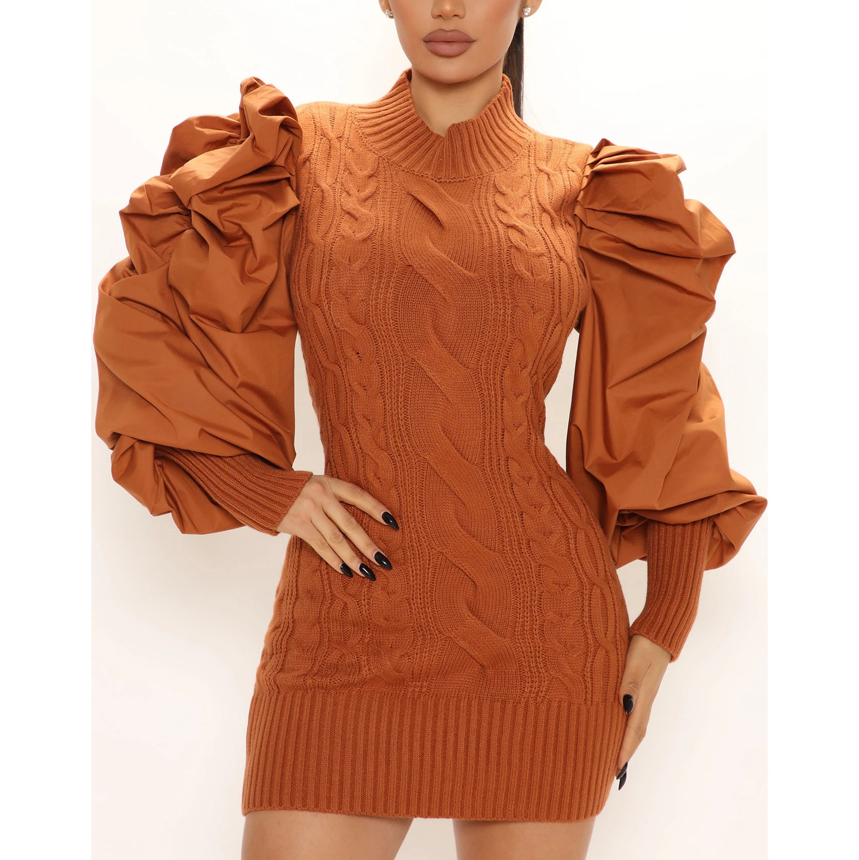 小批量服装加工定制跨境wish圆领针织衫欧美圆领套头打底内搭毛衣