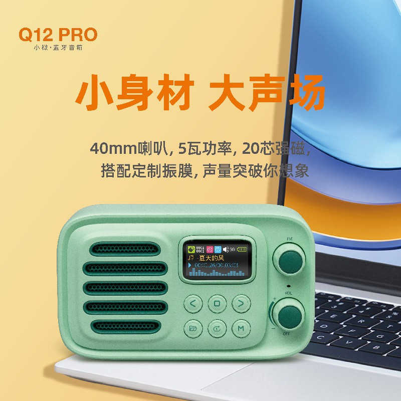 新款乐果Q12Pro蓝牙音箱便携式插卡mp3音乐儿童播放器老人收音机