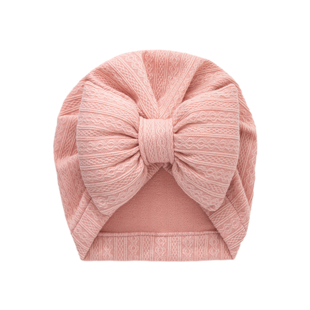 European and American New Children's Knitted Sleeve Cap Autumn and Winter Big Bow Baby Indian Hat Cross-Border Baby Cotton Filling Beanie